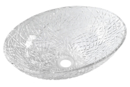 Sapho PURUS sklenené gravírované umývadlo 50x36 cm, čirá