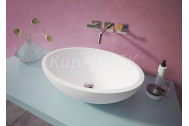 Aquatek ROSE umývadlo na dosku 50x35x15cm liaty mramor, oválne, Biela