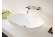 Aquatek SWING umývadlo na dosku 56x32,5x15,2cm liaty mramor, oválne, Biela