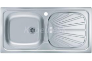Alveus BASIC 80 NAT nerezový drez so sifónom 86x43,5 -  neleštený povrch hladkej ocele