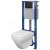 Cersanit AQUA 22 Podomietkový SET+WC závesné  LARGA SQUARE CO+sed.DP SC EO+tlač.ČiernaMat