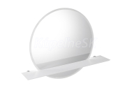 Sapho VISO LED podsvietené guľaté zrkadlo priemer 70cm s policou, biela mat