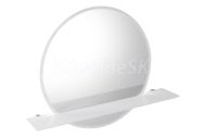 Sapho VISO LED podsvietené guľaté zrkadlo priemer 80cm s policou, biela mat