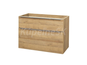 Mereo Mailo, kúpeľňová skrinka 101 cm, dub Riviera, chróm madlo
