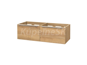 Mereo Mailo, kúpeľňová skrinka 121 cm, dub Riviera, chróm madlo