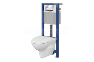 Cersanit AQUA 22 Podomietkový SET +WC závesné PARVA CO+sed.DP SC+tlač.ChrómLesk S701-067
