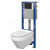 Cersanit AQUA 22 Podomietkový SET +WC závesné CREA+sed. DP SC+tlačítko Čierna mat S701-485