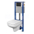 Cersanit AQUA 22 Podomietkový SET +WC závesné COLOUR+sed. DP SC+tlačítko Čierna S701-493