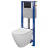 Cersanit AQUA 22 Podomietkový SET +WC CITY Oval CO+sed. DP SC+tlačítko Čierna mat S701-494