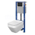 Cersanit AQUA 22 Podomietkový SET +WC CREA Square CO+sed.Slim DP SC+tlačít.Čierna S701-495
