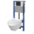 Cersanit AQUA 52 Podomietkový SET +WC závesné CREA Oval+sed. Slim DP SC+tlač.Čierne mat.