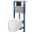 Cersanit AQUA 52 Podomietkový SET +WC závesné INVERTO+sed. DP Slim SC+tlačítko Čierna mat