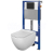 Cersanit AQUA 52 Podomietkový SET +WC závesné VIRGO+sed.Slim DP SC+tlačítko Čierne mat.