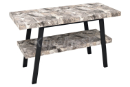 Sapho TWIGA umývadlový stolík 130x72x50 cm, čierna matná/šedý kameň