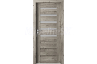 PORTA Doors SET Rámové dvere VERTE PREMIUM D.5 skloMat, 3Dfólia Dub Sibírsky+zárubeň