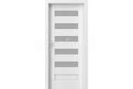 PORTA Doors SET Rámové dvere KONCEPT C5, sklo Matné, Premium fólia Biela + zárubňa