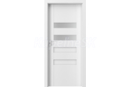 PORTA Doors SET Rámové dvere KONCEPT H2, sklo Matné, Premium fólia Biela + zárubňa