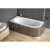 Besco AVITA SLIM Vaňa asymetrická akrylátová 150x75cm Ľavá 150 l, Biela + nohy