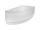 Besco FONDI Vaňa asymetrická akrylátová 140x70cm Pravá 132 l, Biela + nohy