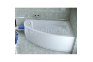 Besco CORNEA Vaňa asymetrická akrylátová 140x80cm Pravá 145 l, Biela