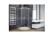 Besco MODERN 185 Štvrťkruh sprchový kút 90x90x185cm Univerzálny, rám Chróm Al, sk.Fume 6mm