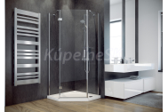 Besco VIVA 195P Päťuholníkový sprchový kút 90x90x195 cm, Ľavý, rám Chróm Al, sk.číre 8mm