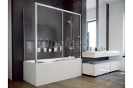 Besco DUO SLIDE II Vaňová zástena posuvná 150x150cm, Leštený Al, sk.číre 6mm