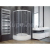 Besco MODERN 165 Štvrťkruhový sprchový kút 80x80x165cm, R550, rám Chróm Al, sk. Fume 6mm