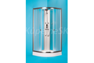 Hopa GRANADA Štvrťkruhový sprchový box 90x90x185cm R550, chróm Al, sklo matné + van.akryl