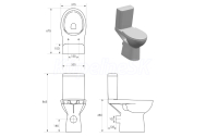 Cersanit ETIUDA NEW WC kombi misa pre telesne postihnutých CleanOn náhradný diel-bez nádrž