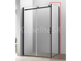 Hopa BELVER BLACK Bočná pevná stena 80x195cm, Pravá, rám Čierny Al, sk. číre 8mm