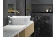 Besco ASSOS Umývadlo na dosku 520x410x170mm, liaty mramor, Biela