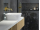 Besco ASSOS Black&White Umývadlo na dosku 520x410x170mm, liaty mramor, Čierna/Biela