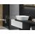 Besco ASSOS Black&White Umývadlo na dosku 520x410x170mm, liaty mramor, Čierna/Biela