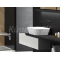 Besco ASSOS Black&White Umývadlo na dosku 520x410x170mm, liaty mramor, Čierna/Biela