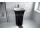 Besco ASSOS Black&White Umývadlo voľne stojace 500x400x850mm, liaty mramor, Čierna/Biela