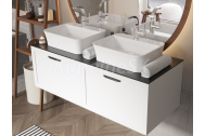 Besco ASSOS S-LINE Umývadlo na dosku 520x410x170mm, liaty mramor, Biela