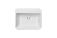 Besco ASSOS S-LINE GLAM Umývadlo na dosku 520x410x170mm, liaty mramor, Strieborná