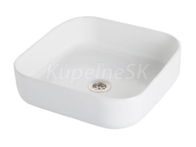 Olsen Spa NOVA Umývadlo na dosku keramické 42x42cm bez otvoru na batériu, biele lesklé
