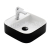 Olsen Spa NOVA Umývadlo na dosku keramické 42x42cm s otvorom na betériu, čierno/biele lesk