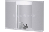 Olsen Spa LUMIX III Zrkadlová skrinka kovová závesná s osvetlením, 70x55x17cm, Biela