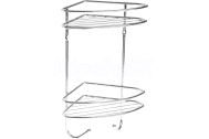 Olsen Spa KD02080047 Drôtená rohová polička 16,5x16,5x30,7cm, pochrómovaná oceľ
