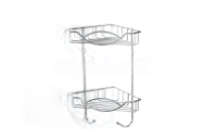 Olsen Spa KD02080049 Drôtená rohová polička 17,5x17,5x30cm, pochrómovaná oceľ