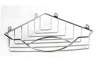 Olsen Spa KD02080223 Drôtená rohová polička 23x23x6cm, pochrómovaná oceľ