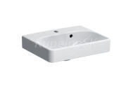 Geberit Smyle Square malé umývadlo 450x360mm, s otvorom pre bat. asymetrický prepad, Biela