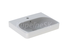 Geberit Smyle Square Umývadlo 550x440mm, s otvorom pre bat., s prepadom, biela