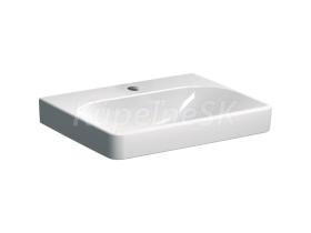 Geberit Smyle Square Umývadlo 600x480mm, s otvorom pre bat., bez prepadu, biela