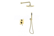 Besco DECCO/ILLUSION I Sprch podomietkový set s hlavov. ručnou sprch,hadica a držiak, Zlat