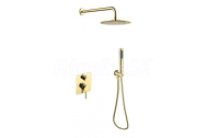 Besco DECCO/ILLUSION II Sprch podomietkový set s hlav. ručnou sprch,hadica a držiak, Zlatá