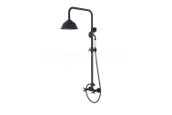 Besco RETRO Sprchový set nástenný s hlavovou, ručnou sprch. hadica a držiak, Čierna